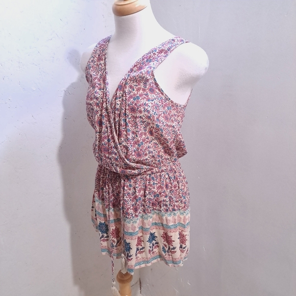American Eagle | Colorful floral boho romper with tassels *missing clasp* - Picture 2 of 9